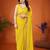 lemon saree look rich georgette  silk blend with beautiful tone