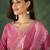 pink rayon embroidered kurta set with organza dupatta