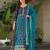 Rama Blue Georgette Zari Embroidered Gown With Dupatta