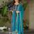 Rama Blue Georgette Zari Embroidered Gown With Dupatta