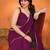 purple saree look rich georgette  silk blend with beautiful tone