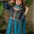 Rama Blue Georgette Zari Embroidered Gown With Dupatta