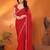 red saree look rich georgette  silk blend with beautiful tone