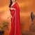 red saree look rich georgette  silk blend with beautiful tone