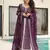  Wine Embroidered Function Wear Gown With Dupatta