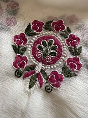 White Color Floral Embroidered Saree 3