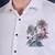 Pier seven men's premium white slim-fit cotton blend shirt with elegant floral chest embroidery