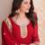  Maroon Georgette Zari Embroidered Gown With Dupatta