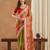 bright mose chiffon half & half bandhej saree with banglori art silk blouse