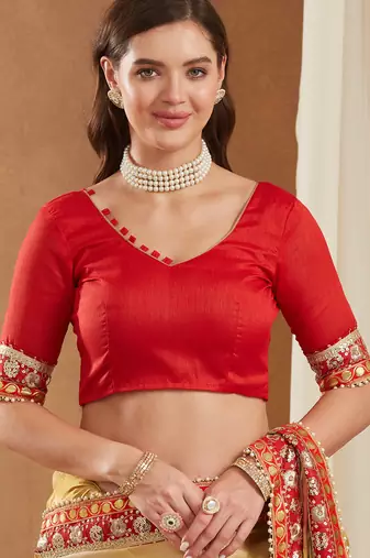 bright mose chiffon half & half bandhej saree with banglori art silk blouse