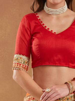 bright mose chiffon half & half bandhej saree with banglori art silk blouse 5
