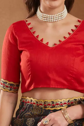 exclusive georgette bandhej foil print saree with banglori art silk blouse