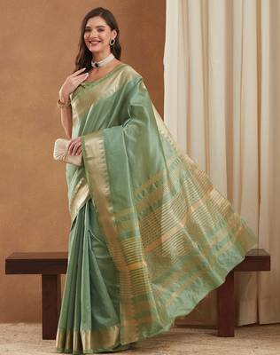assam art silk saree with zari temple border & unstitched blouse 1