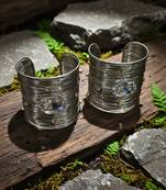 combo of  american diamond ad crystal stone rhodium-plated adjustable cuff bangle bracelet