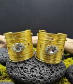 combo of  american diamond ad crystal stone gold-plated  adjustable cuff bangle bracelet