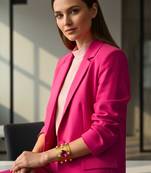 hot pink crystal cz ad stone gold-plated fancy adjustable cuff bangle bracelet