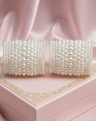 multi-layered adjustable aaa pearl bracelet with rhodium-plated wire 1