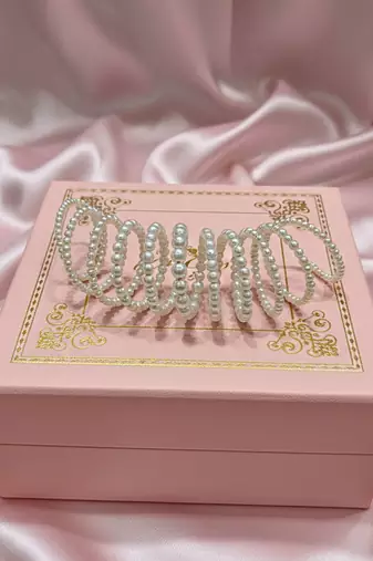 combo of two multi-layered adjustable aaa pearl bracelet with rhodium-plated wire