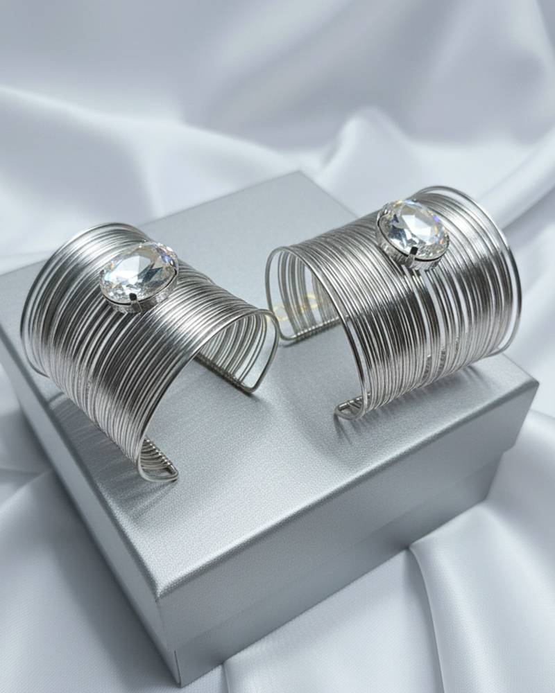 multi-layered adjustable aaa pearl bracelet with rhodium-plated wire