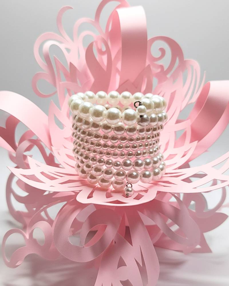combo of two multi-layered adjustable aaa pearl bracelet with rhodium-plated wire