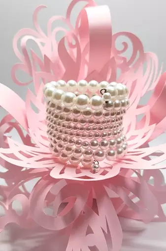 multi-layered adjustable aaa pearl bracelet with rhodium-plated wire
