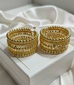 combo of two metal beads gold-plated adjustable strechable kada bangle bracelet