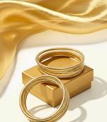 combo of two korean rope style gold-plated bangle bracelet for girls