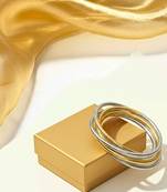 two tone  korean rope style rhodium-gold-plated daily wear bangle bracelet for girls