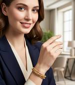 korean rope style gold-plated daily wear bangle bracelet for girls