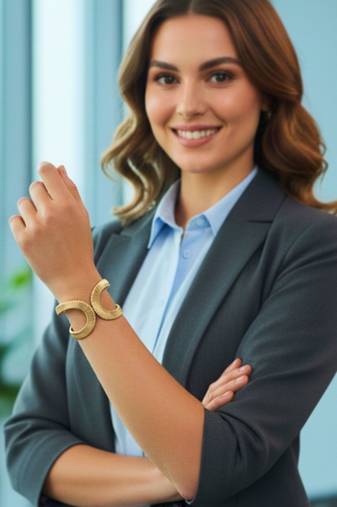 korean gold-plated daily wear openable cuff bangle bracelet