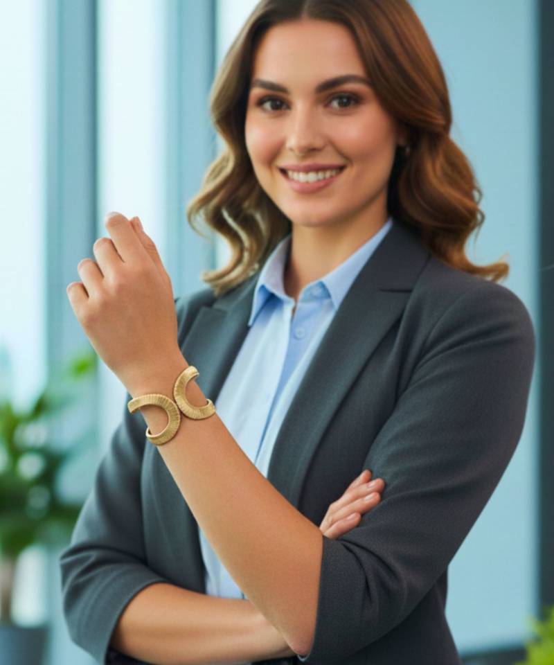 korean gold-plated daily wear openable cuff bangle bracelet