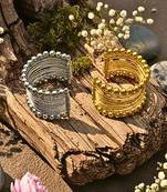 Combo of two rhodium & gold-plated adjustable cuff bracelet kada