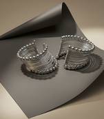 Combo of two rhodium-plated adjustable cuff bracelet kada