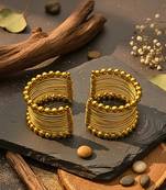 Combo of two gold-plated adjustable cuff bracelet kada