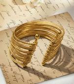 Gold-plated adjustable cuff bracelet  kada