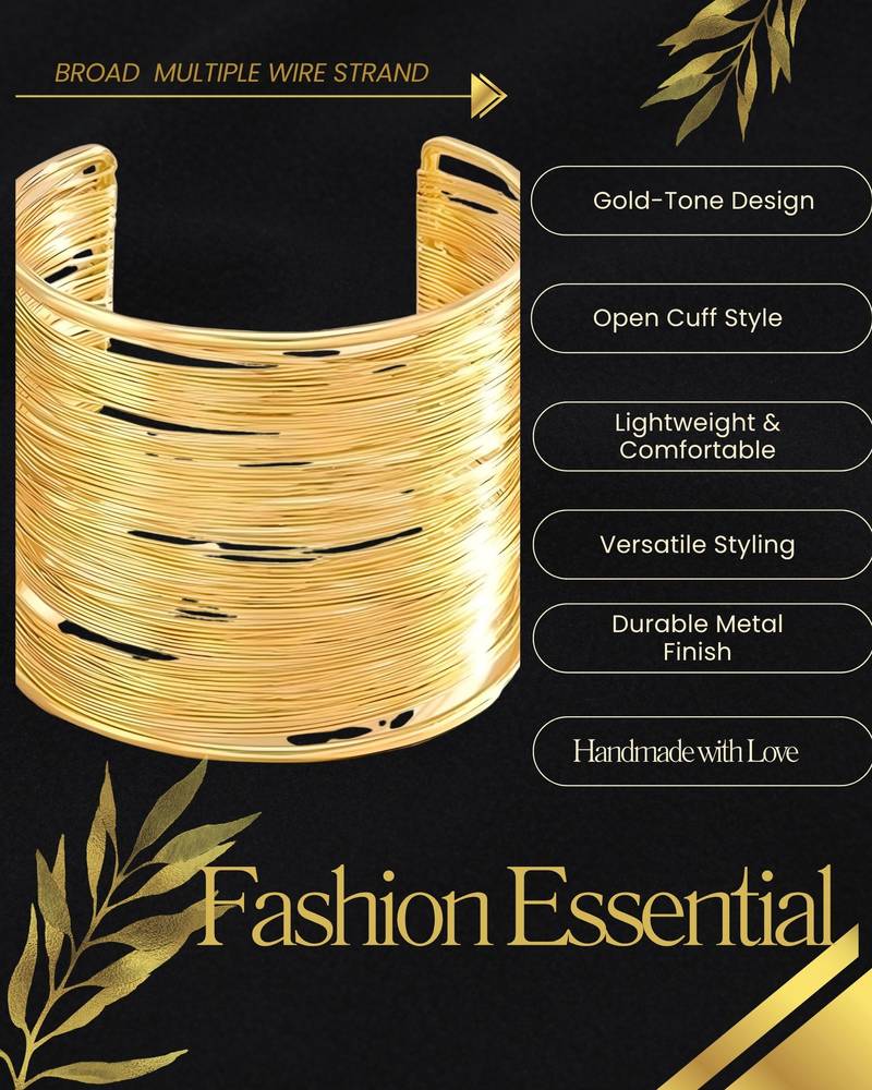 Combo of two gold-plated adjustable cuff bracelet kada