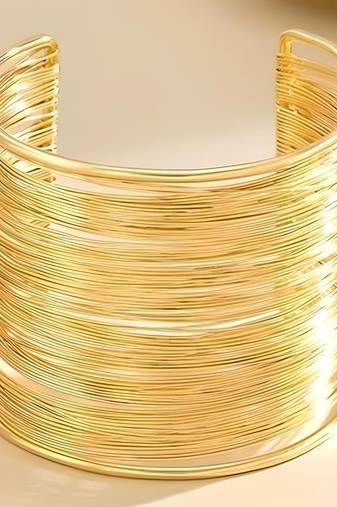 Gold-plated adjustable cuff bracelet  kada