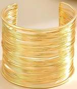 Gold-plated adjustable cuff bracelet  kada