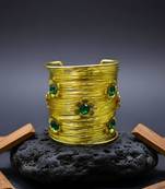 floralgreen crystal cz ad stone fancy western cuff bangle bracelet