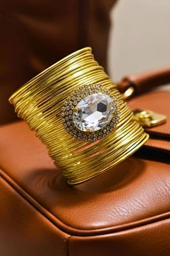 white crystal cz  ad stone fancy floral cuff bangle bracelet