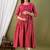 Women floral printed round neck pure cotton maternity dress