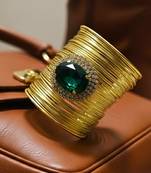 green crystal cz ad ston fancy western cuff bangle bracelet