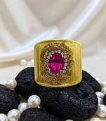 hot pink crystal cz ad stone fancy western cuff bangle bracelet