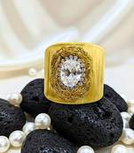 white crystal cz  ad stone fancy floral cuff bangle bracelet