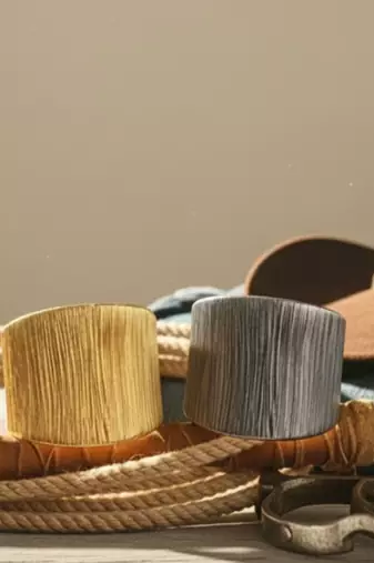 combo of two rhodium & gold-plated adjustable cuff bracelet kada