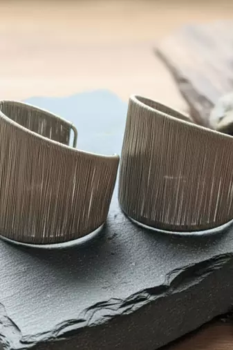 combo of two western daily wear rhodium-plated adjustable cuff bracelet