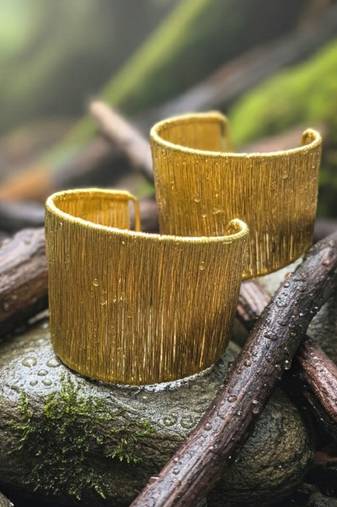 combo of two western daily wear gold-plated adjustable cuff bracelet