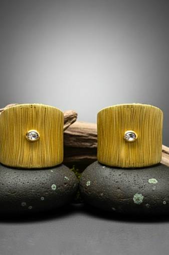 combo of two fancy kundan stone gold-plated adjustable cuff bracelet