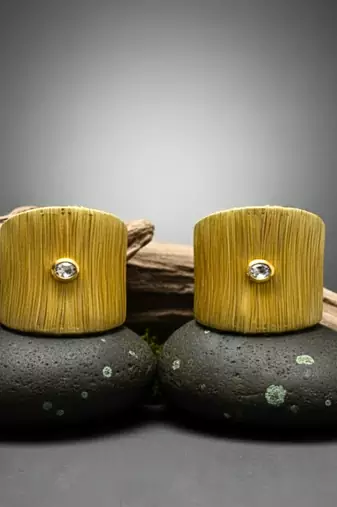 combo of two fancy kundan stone gold-plated adjustable cuff bracelet