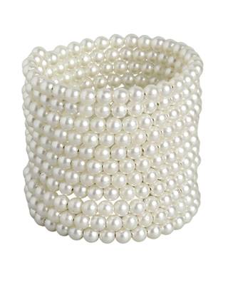 11-layered adjustable aaa pearl bracelet with rhodium-plated wire 1